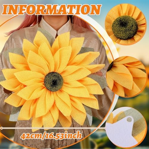 Peryiter 1654 Inch Sunflower Wreath Front Door Decor