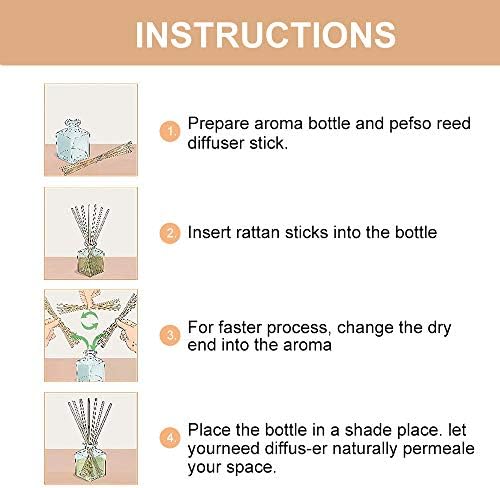 HOSSIAN 100PCS Reed Diffuser Sticks - Natural Rattan