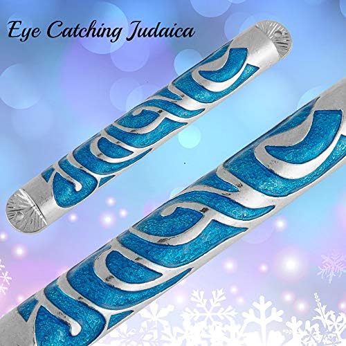 Matashi Hand Painted Blue Enamel Mezuzah Decor