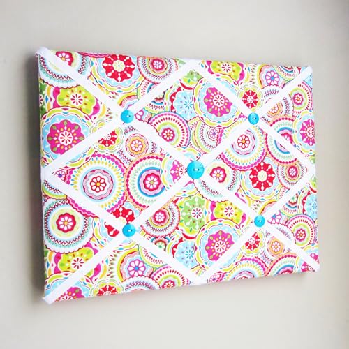 11x14 French Memory Board Mosaic Pink Blue Green