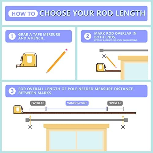 Byondeth Adjustable Curtain Rods 1 Inch Diameter 16-88 Inches Long