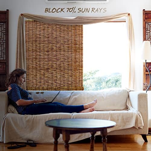 Bamboo Roll-up Shade 2 Pack for Outdoor Window