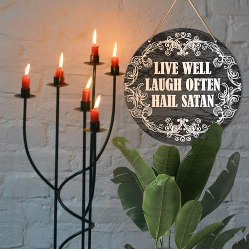 Gothic Wall Decor Satanic Hanging Sign for Gothic House