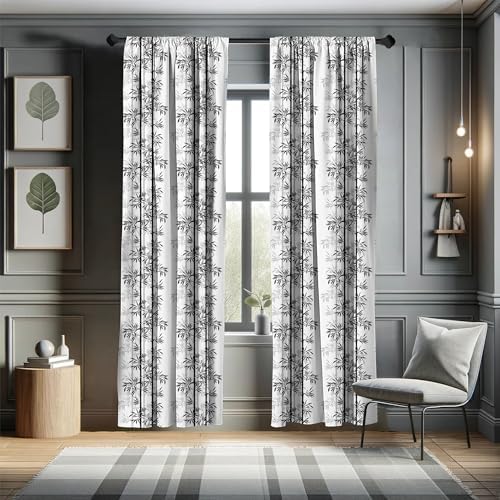 Ambesonne Tree of Life Curtains 2 Panel Set Pale Grey Off White