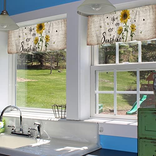Sunflower Curtains Kitchen Valance 54x18 Rod Pocket