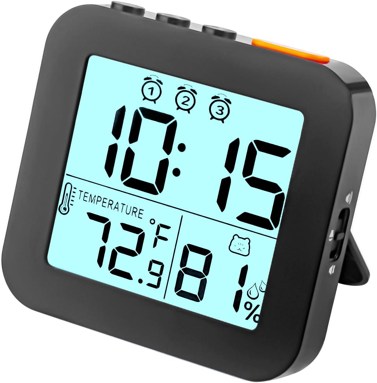 Digital Alarm Clock with 3 Bells and Temperature Display
