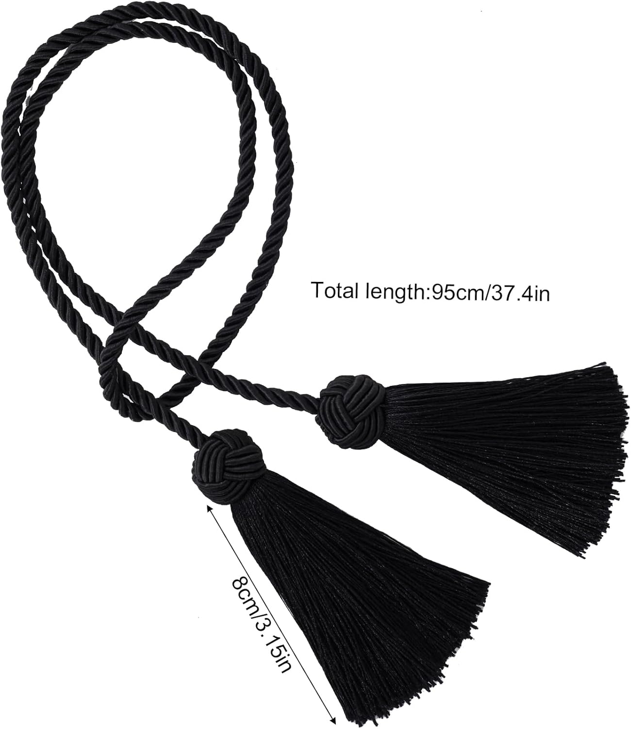 Black Curtain Tiebacks with Tassels Holdbacks