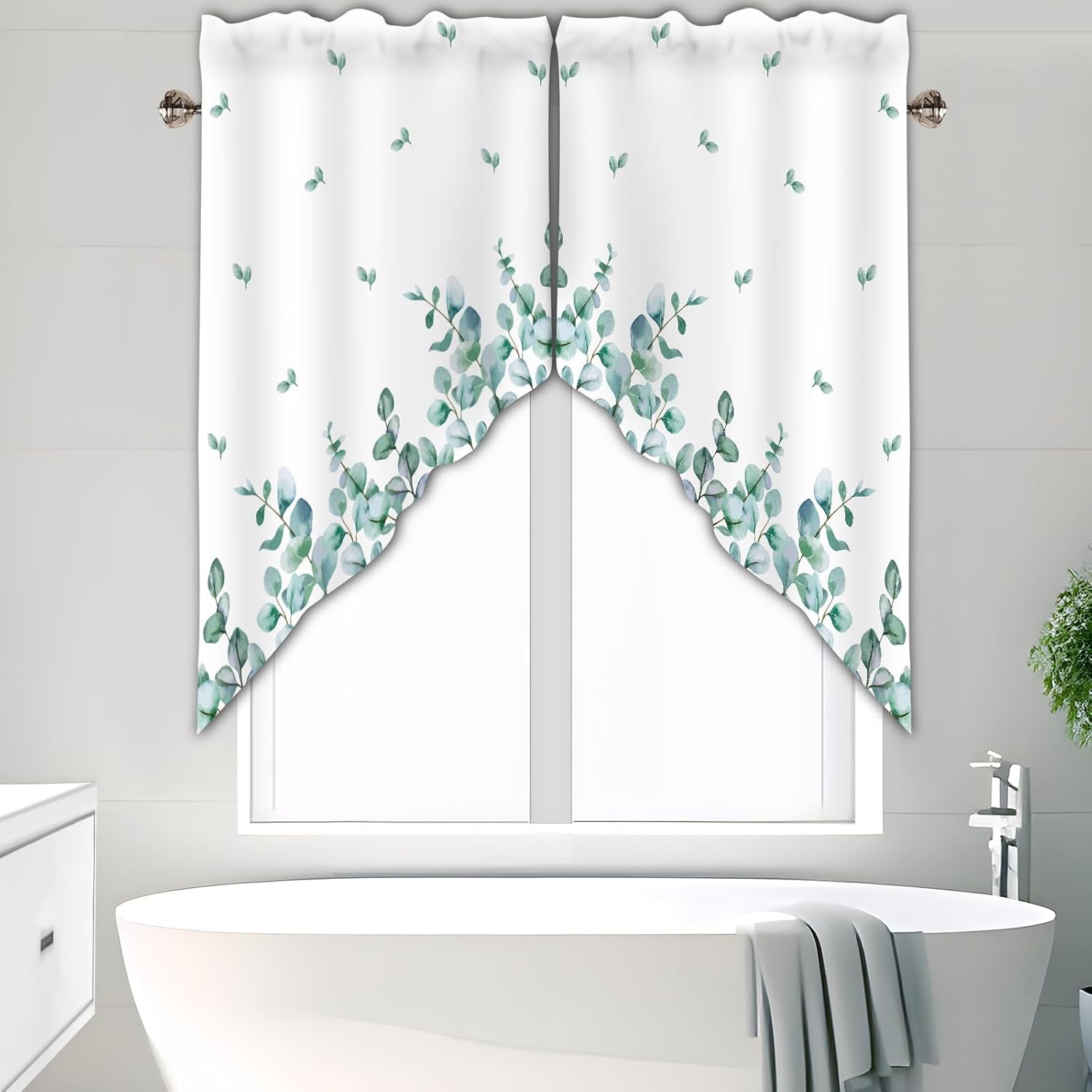 Green Leaf Swag Curtain Valance 28x36 inch