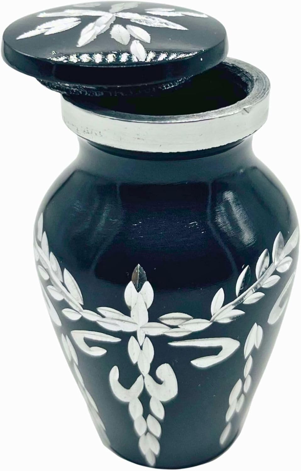 Black Velvet Box Cremation Urn with Mini Diamond Cutting
