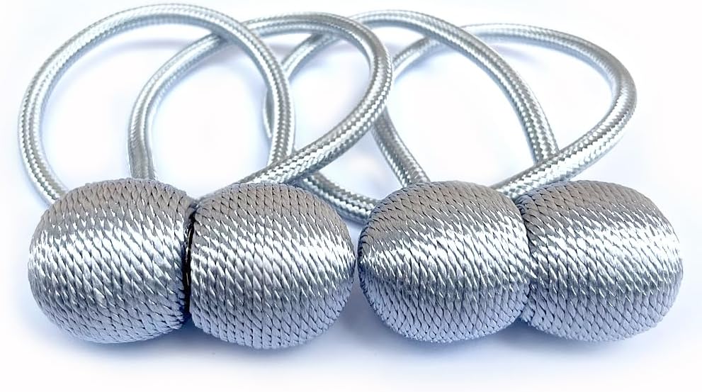 Winsharp Magnetic Curtain Tiebacks 4 Pcs Gray Holdbacks