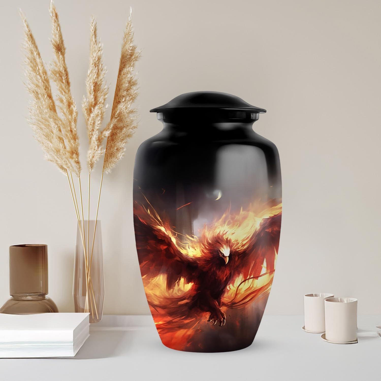 Phoenix Large Urns for Human Ashes - 10 Inch Cremation Memorial Urn