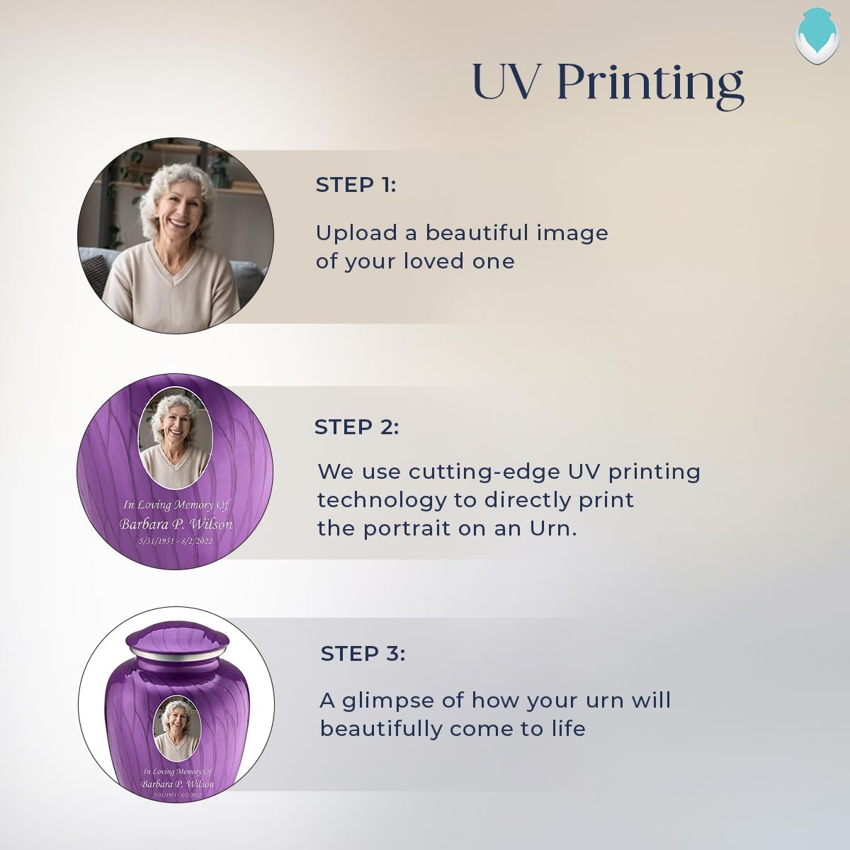 GetUrns - Adult Cremation Urn 200 Lbs Pearl Purple