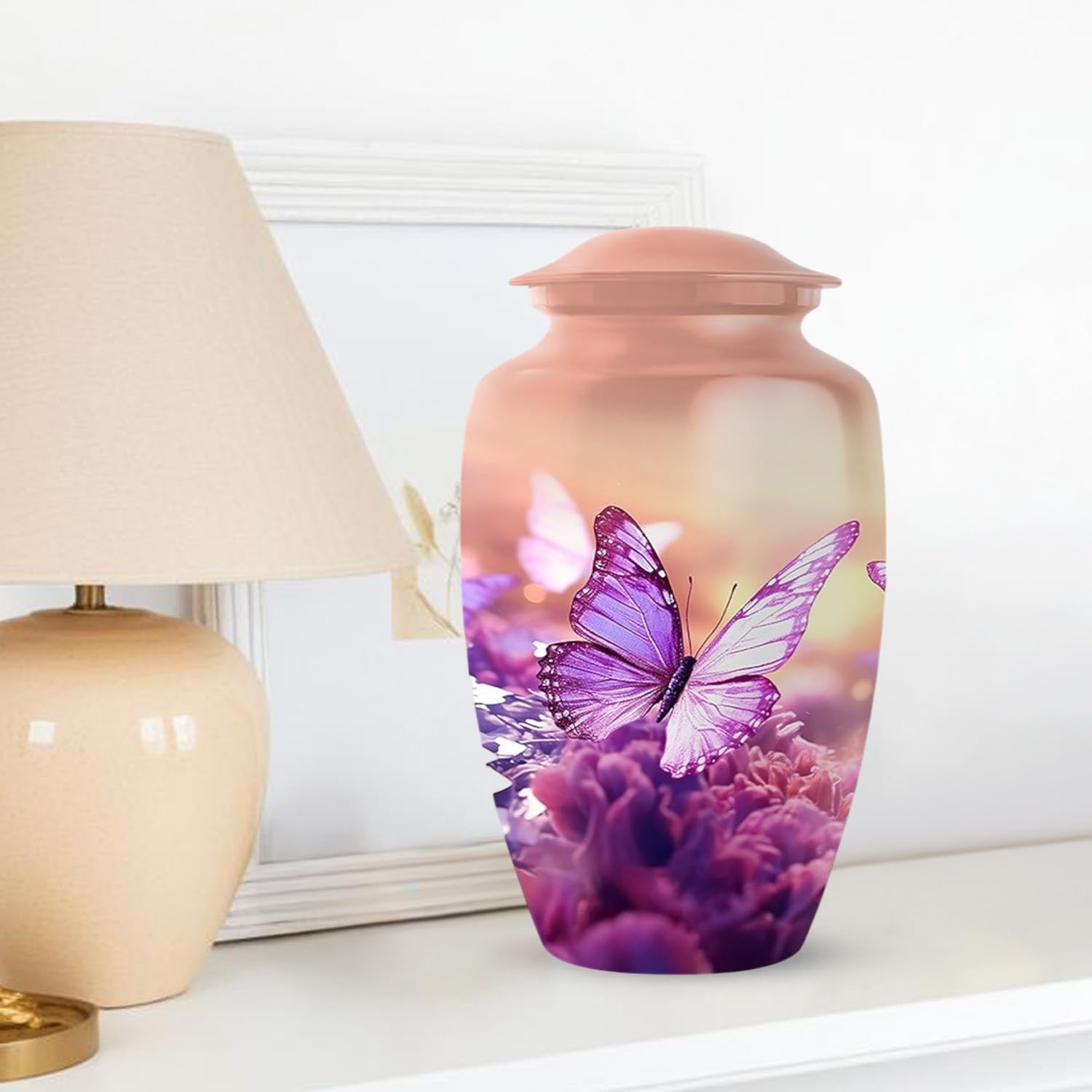 Butterfly Urn for Human Ashes - 10 Inch Cremation Urn with Velvet Bag