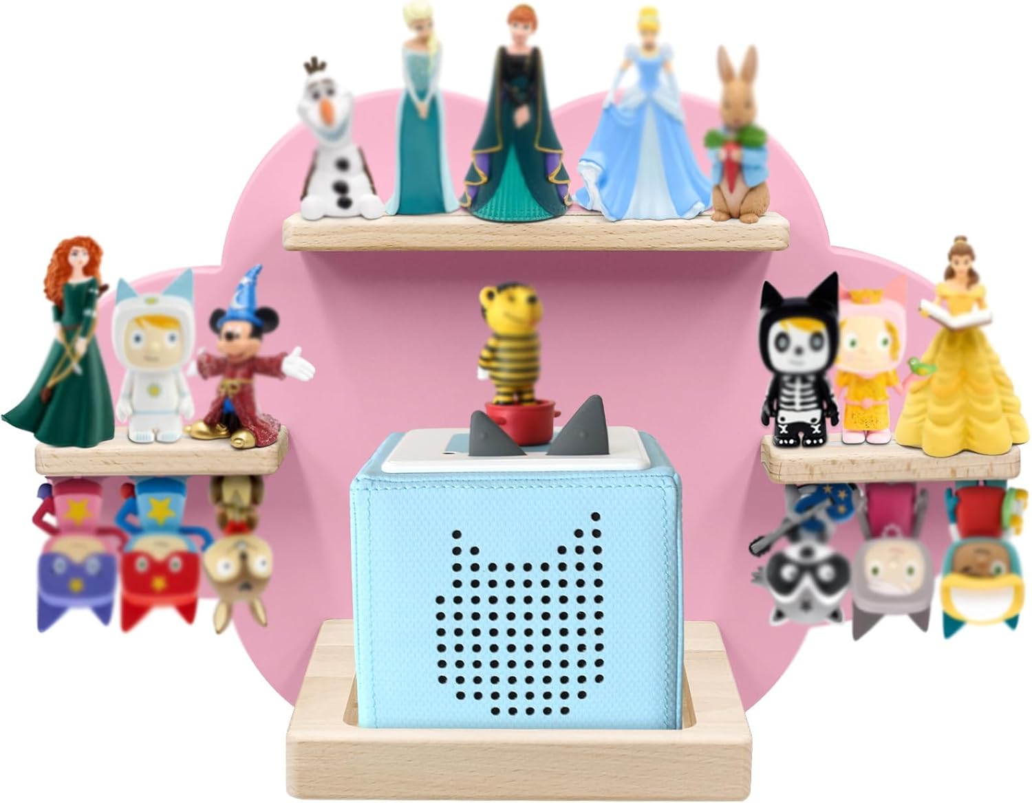 Taladad Magnetic Floating Shelf for Toniebox and Tonie Figures Pink