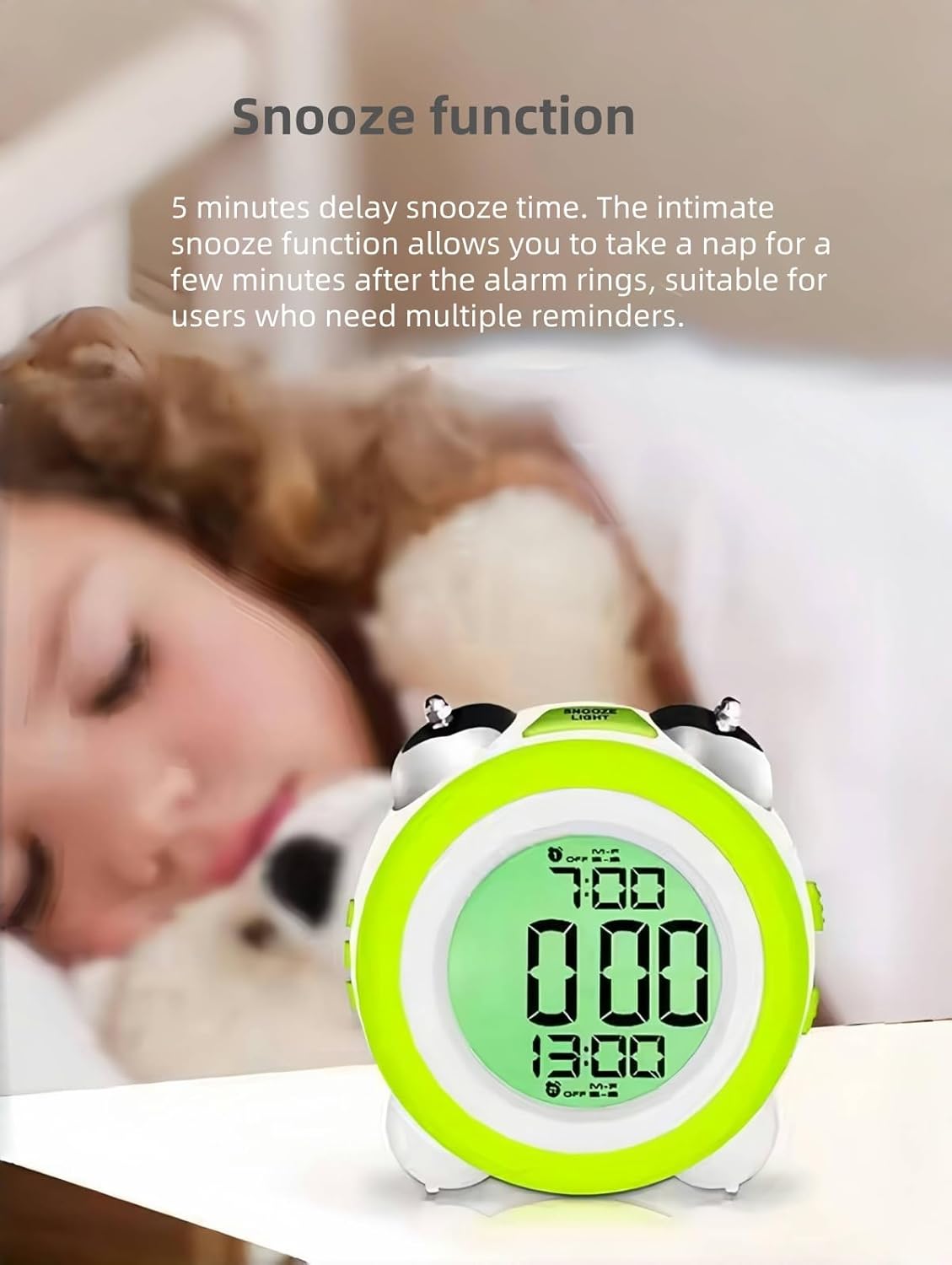 Super Loud Alarm Clock with Twin Bell and Backlight Display
