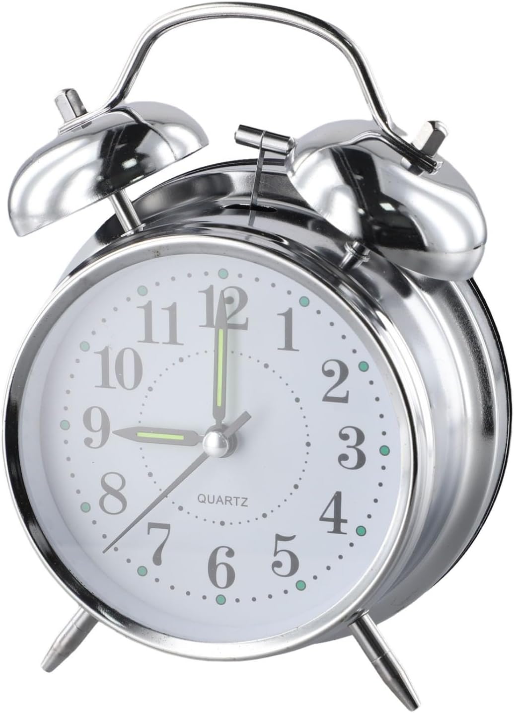 Chrome Finish Double Bell Wind Up Alarm Clock