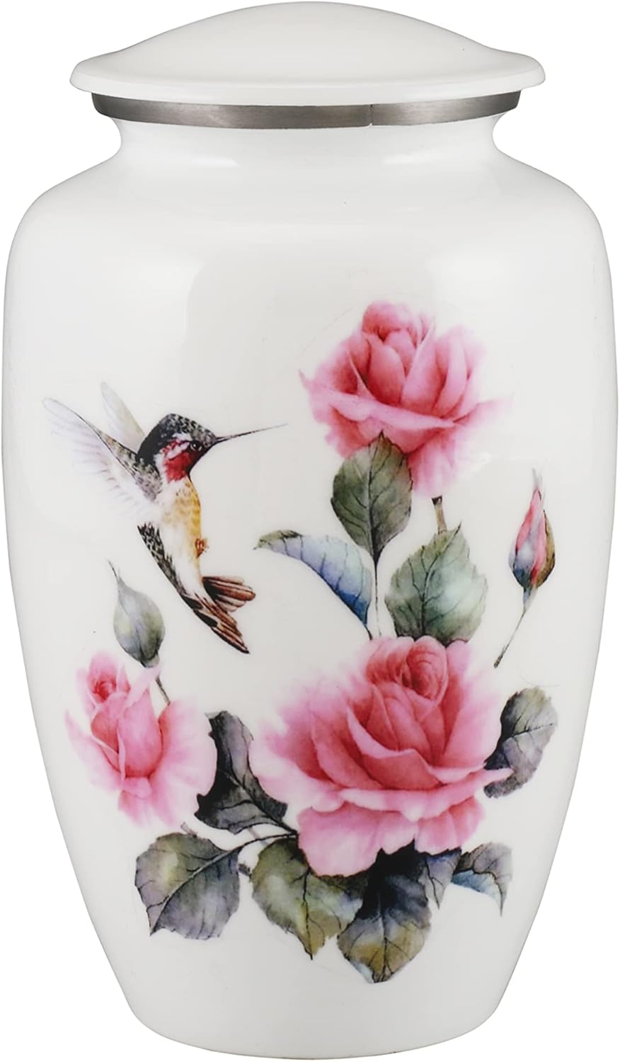 Pink Rose Humming Bird Cremation Urn for Human Ashes