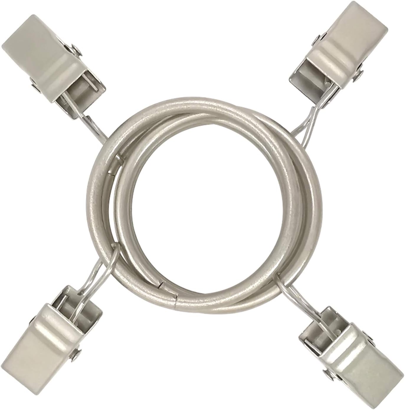 40 Pack Curtain Rings with Clips Matte Silver 126 in ID