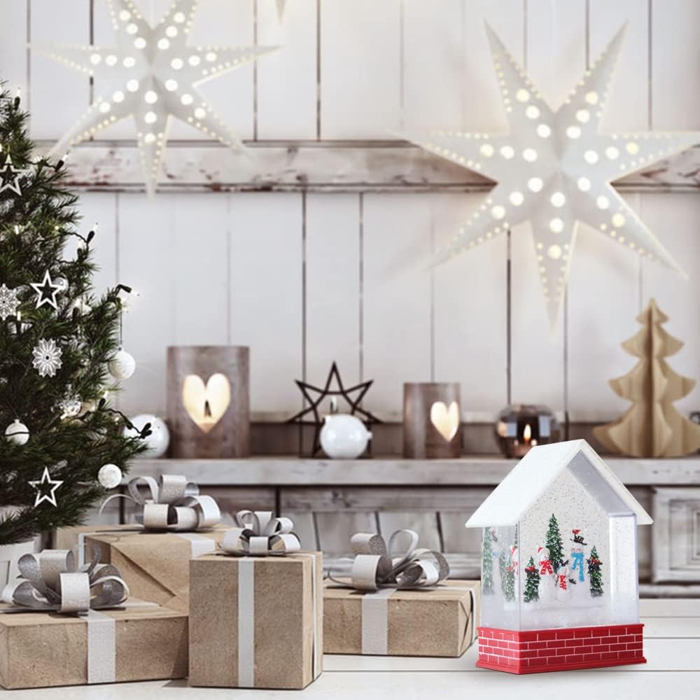 Wondise Christmas Snow Globes with Timer and Music
