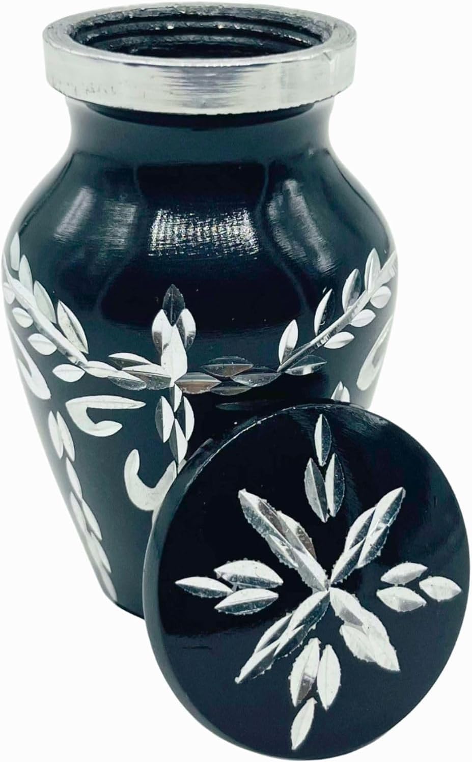Black Velvet Box Cremation Urn with Mini Diamond Cutting
