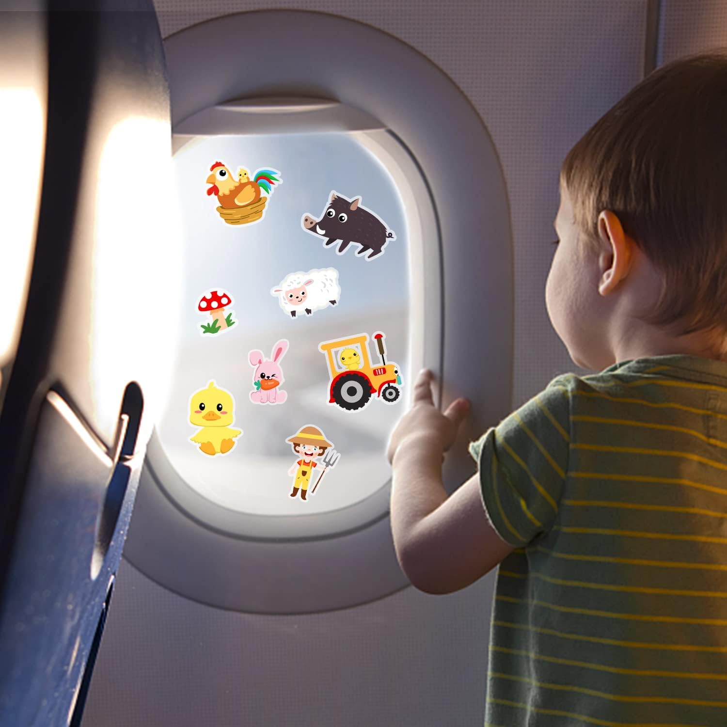 Farm Animal Gel Clings Sticker Set for Kids