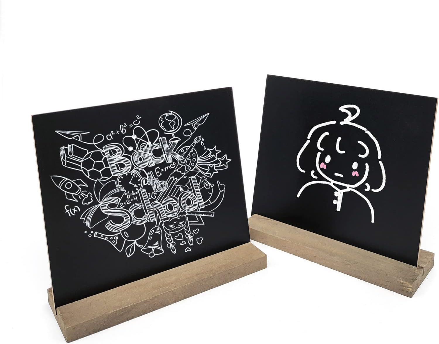 3 Piece 5x6 Inch Mini Chalkboard Signs with Wood Stands