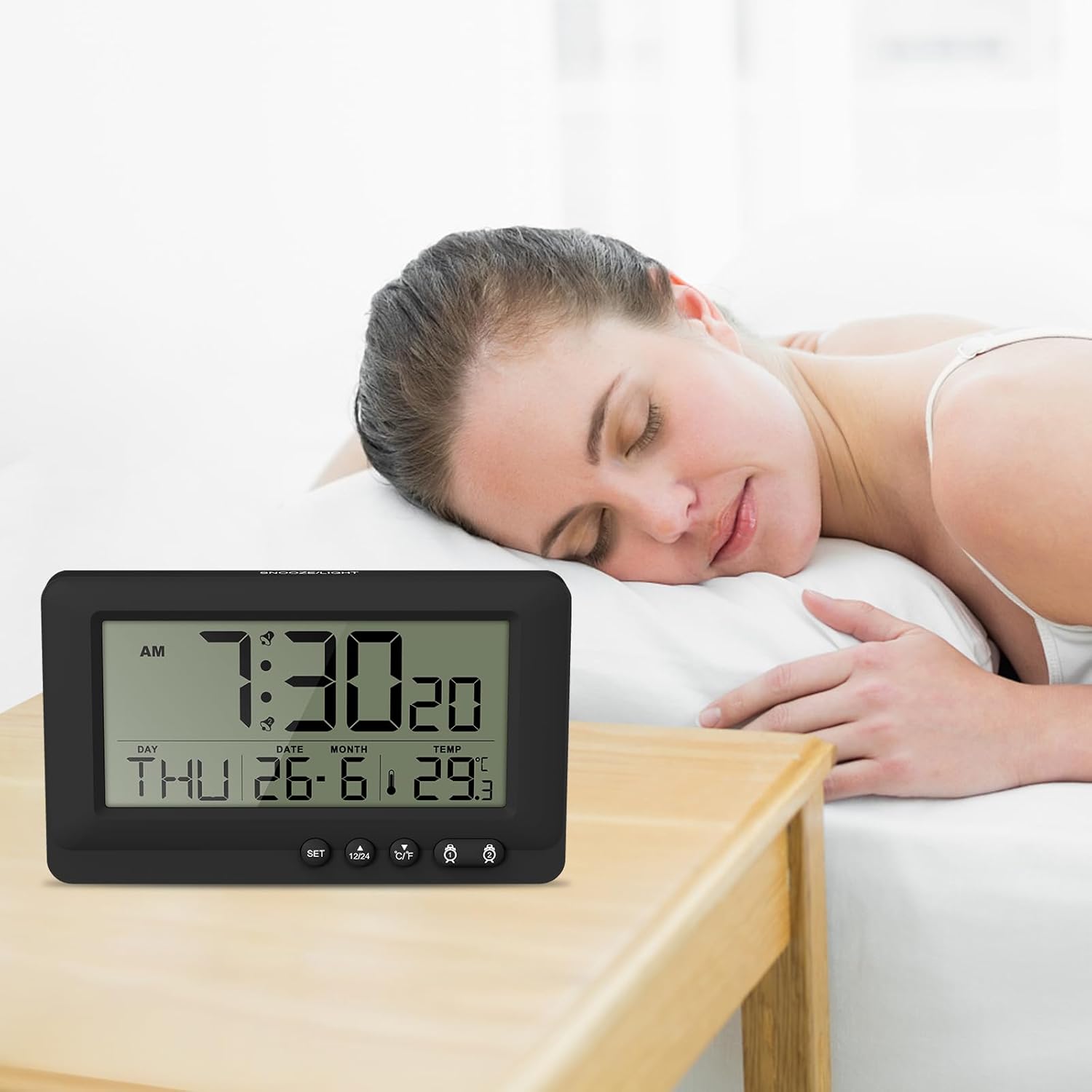 OQIMAX Travel Alarm Clock With 5s Backlight