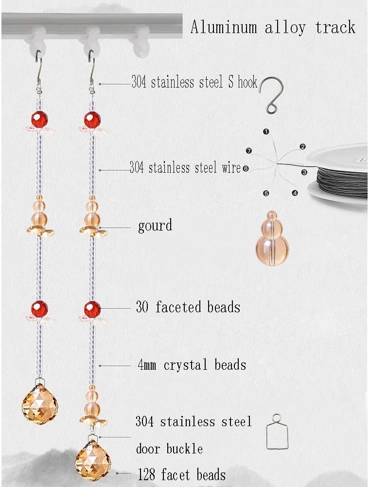31 Strands Crystal Door Curtain for Home Living Room Entrance Partition