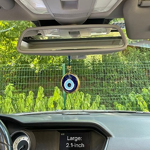 Turkish Blue Evil Eye Car Hanging Ornament Set of 2