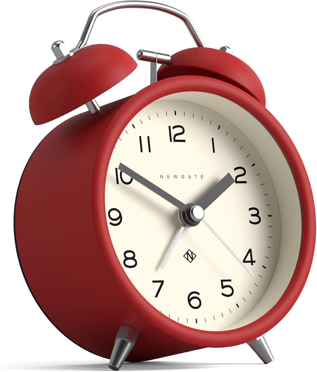 NEWGATE Charlie Bell Echo Alarm Clock Red Modern Retro Design