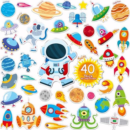 40PCS Space Jelly Stickers for Home Decor and Kids
