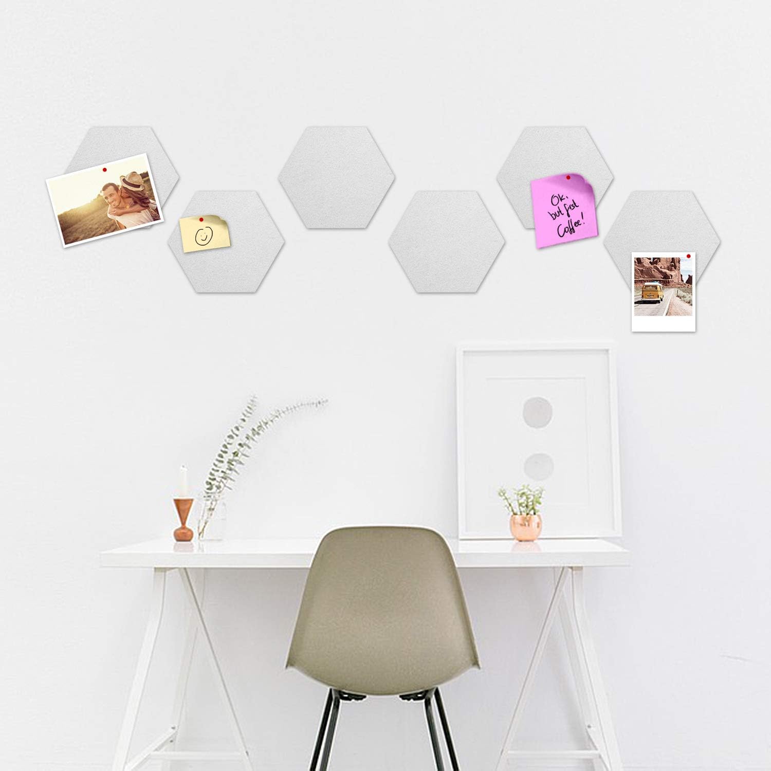 Navaris Hex Felt Bulletin Board Set of 6