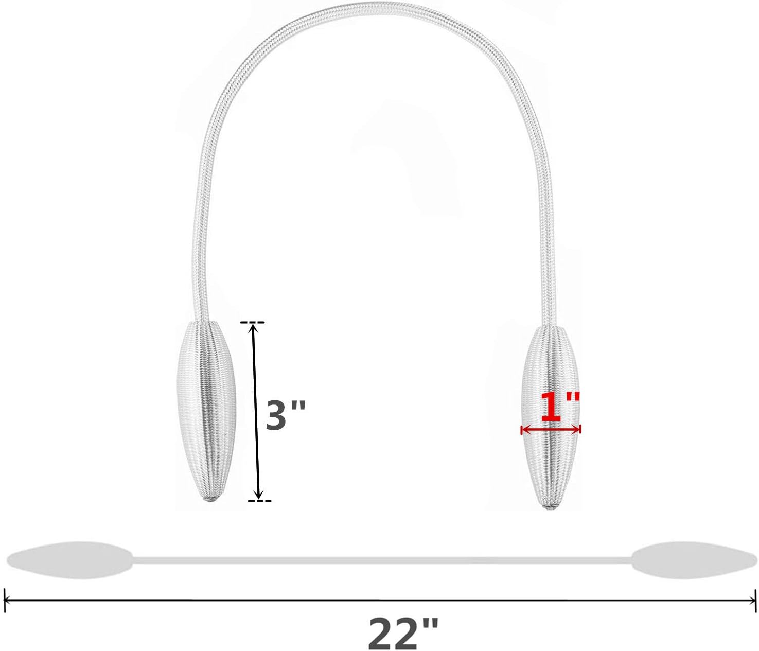 2-Pack Curtain Holdbacks White Modern Tiebacks
