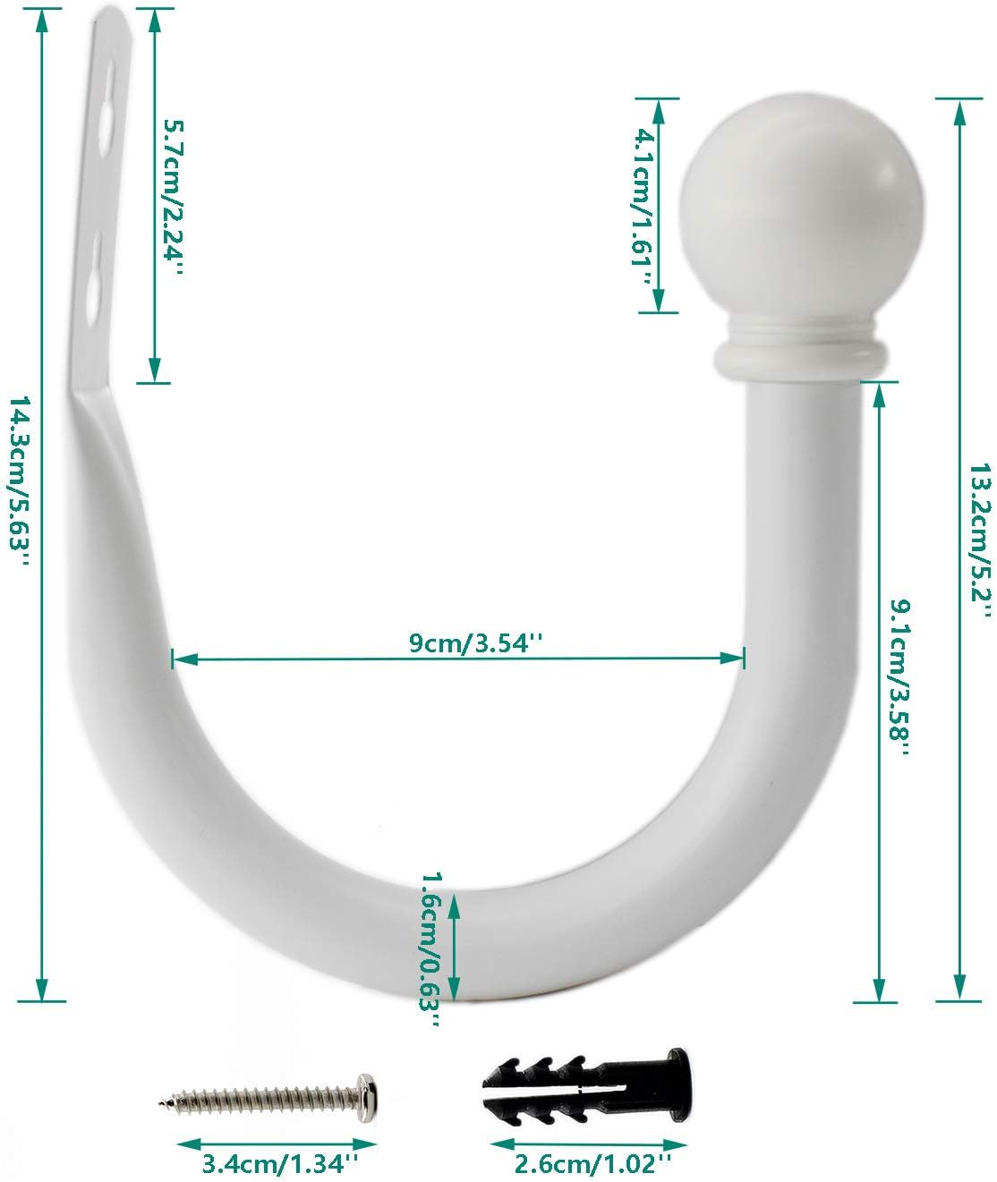 Ulifestar Decorative Curtain Holdbacks Hooks White