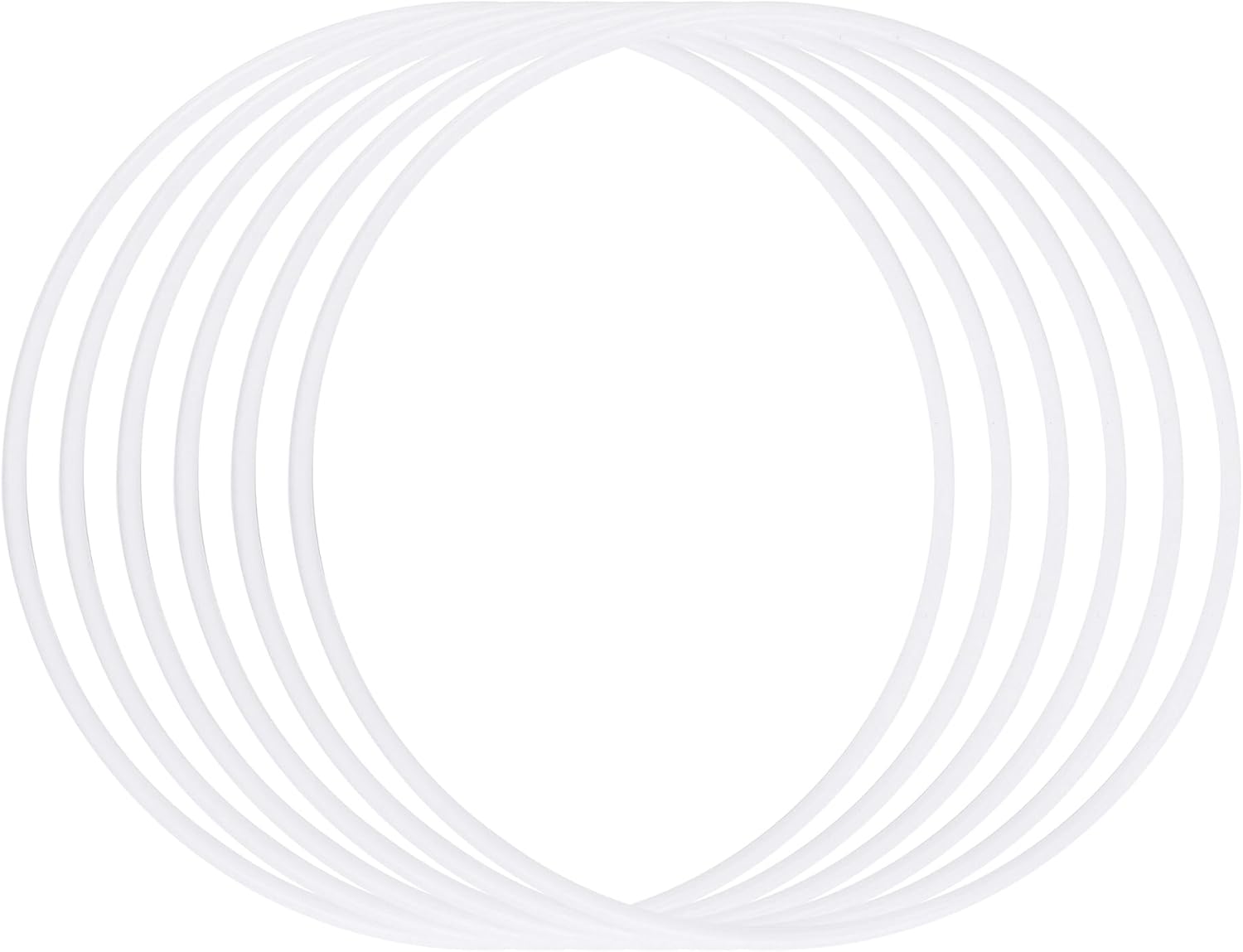 6 Pack White Plastic Dream Catcher Hoops 118 Inch