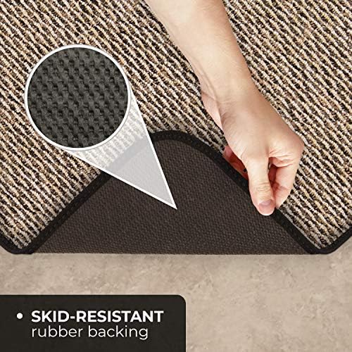 House Home and More Skid-Resistant Carpet Runner Black Ripple 12x27