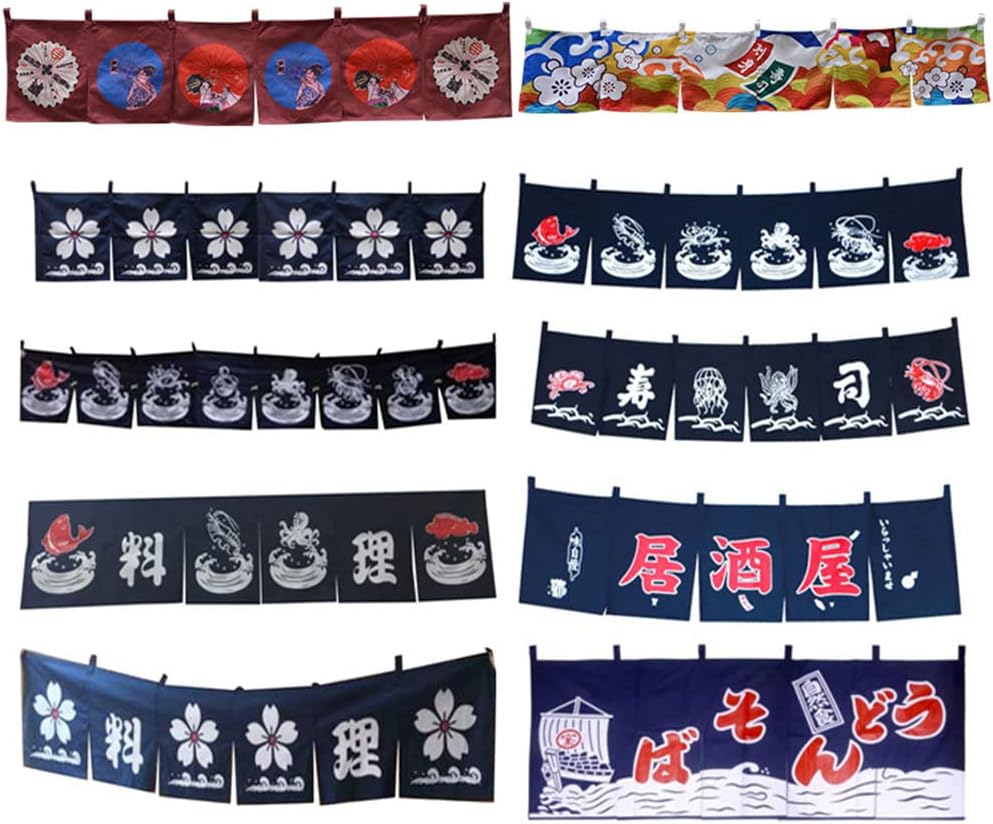 Japanese Sushi Restaurant Banner Noren Valance Curtain 43x210CM