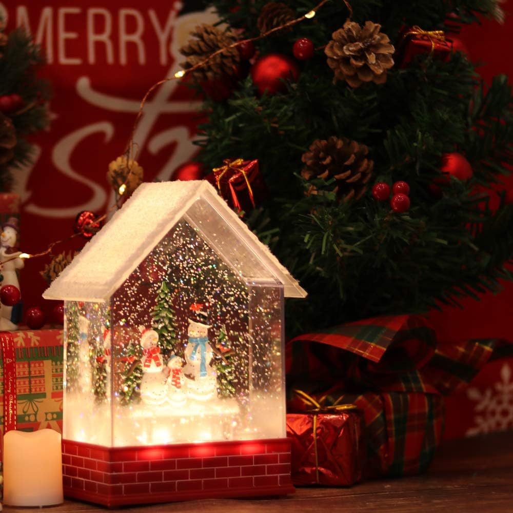 Wondise Christmas Snow Globes with Timer and Music