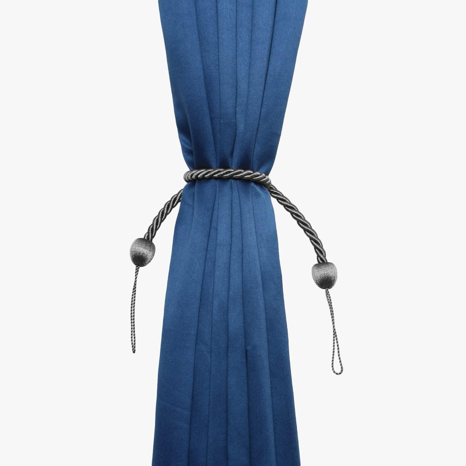 2 Pack Charcoal Polyester Curtain Tiebacks