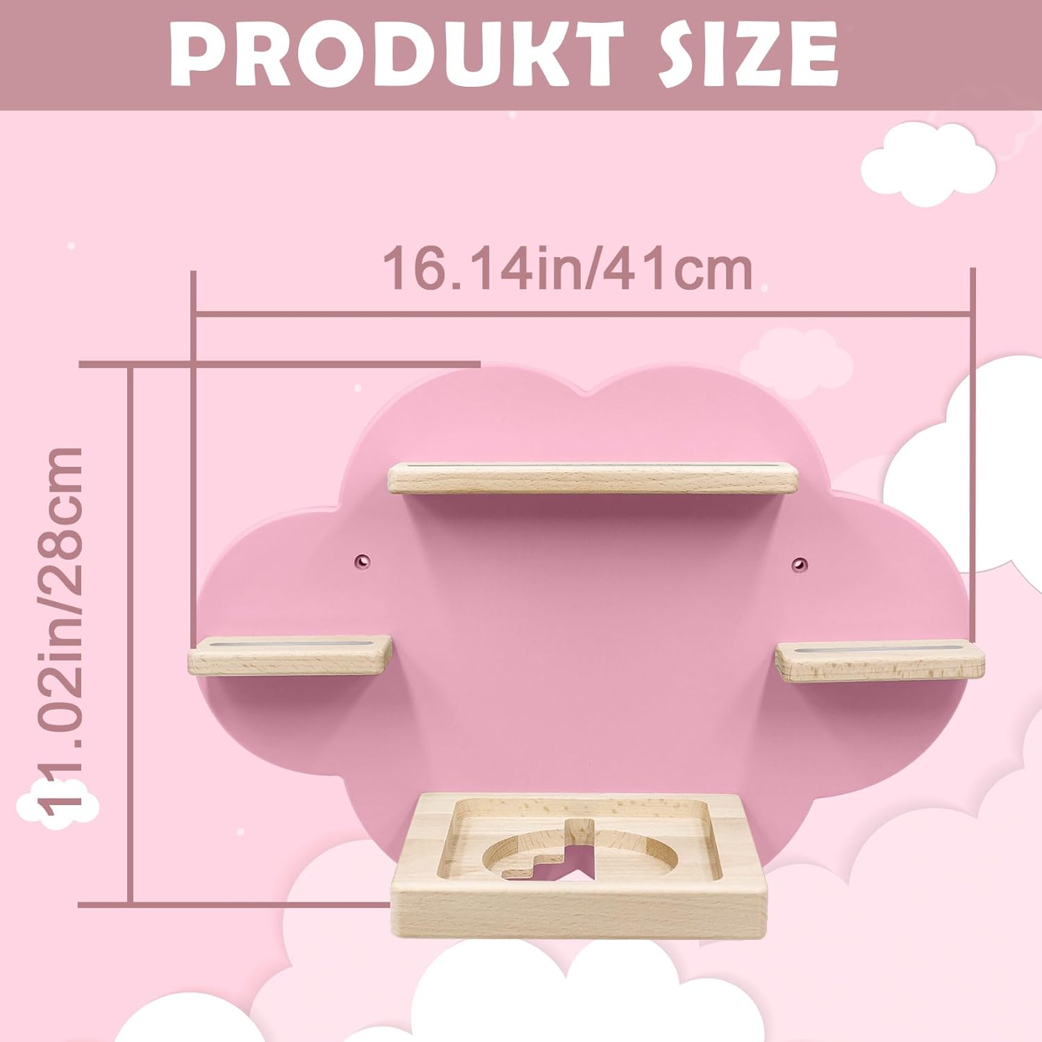 Taladad Magnetic Floating Shelf for Toniebox and Tonie Figures Pink