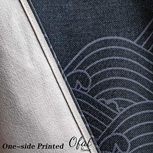 Ofat Home Japanese Door Curtain Dark Blue Red Crane Tapestries