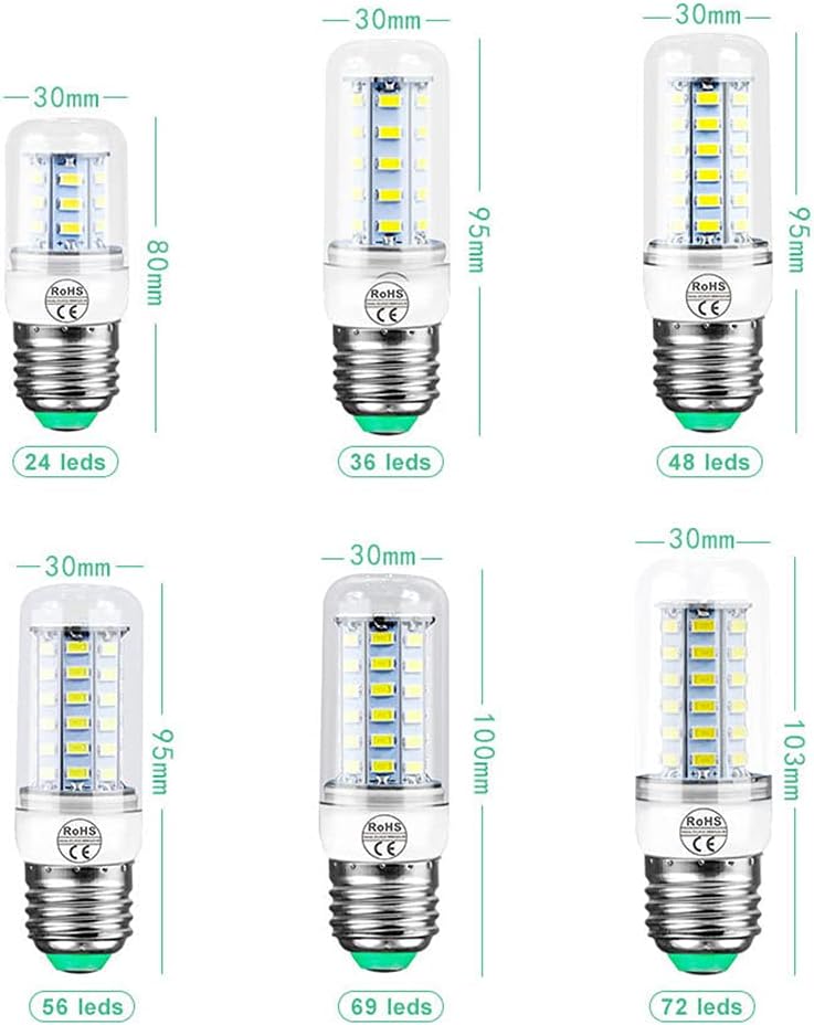 Energy Saving E14 LED Corn Bulbs 4Pack 6000K Daylight White