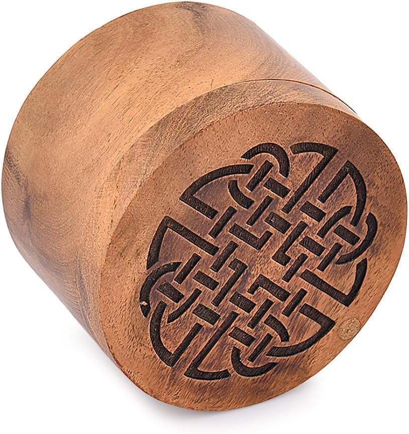 Samhita Decorative Urn Wooden Engraved Urns for Human Ashes