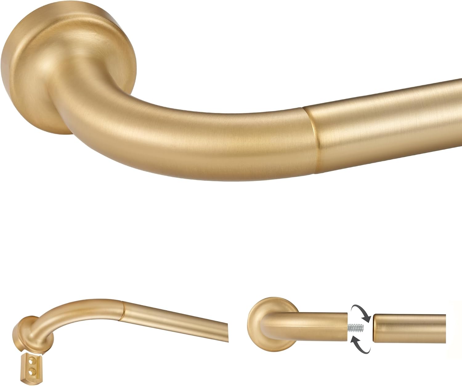 Warm Gold Disc Curtain Rods 28-48 Inches Adjustable