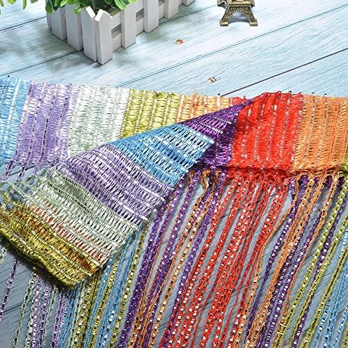 Wixine 2Pcs Curtain Beads Crystal Tassel Window Panel Divider String