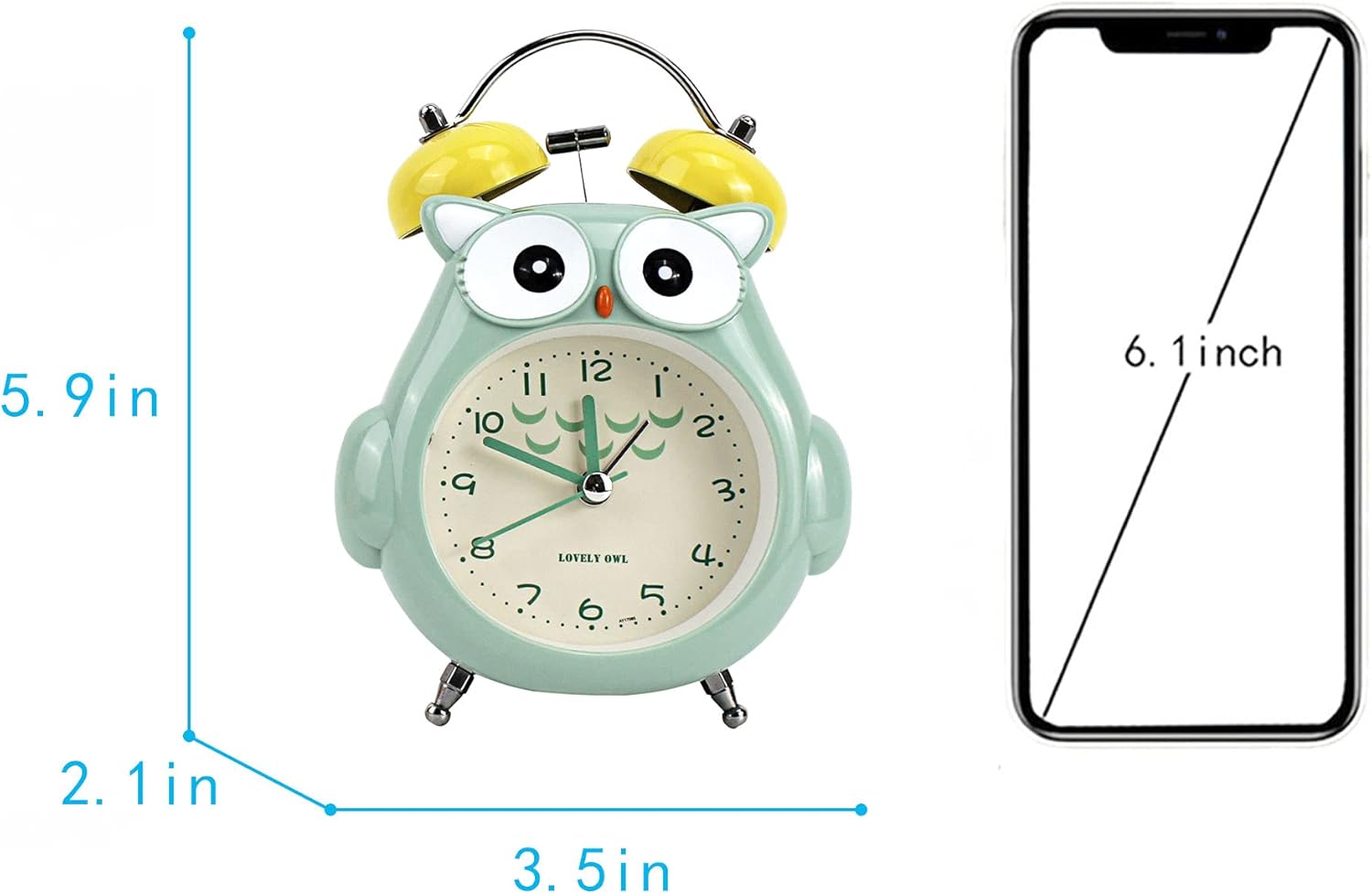 Kids Alarm Clock Cute Owl Design with Night Light