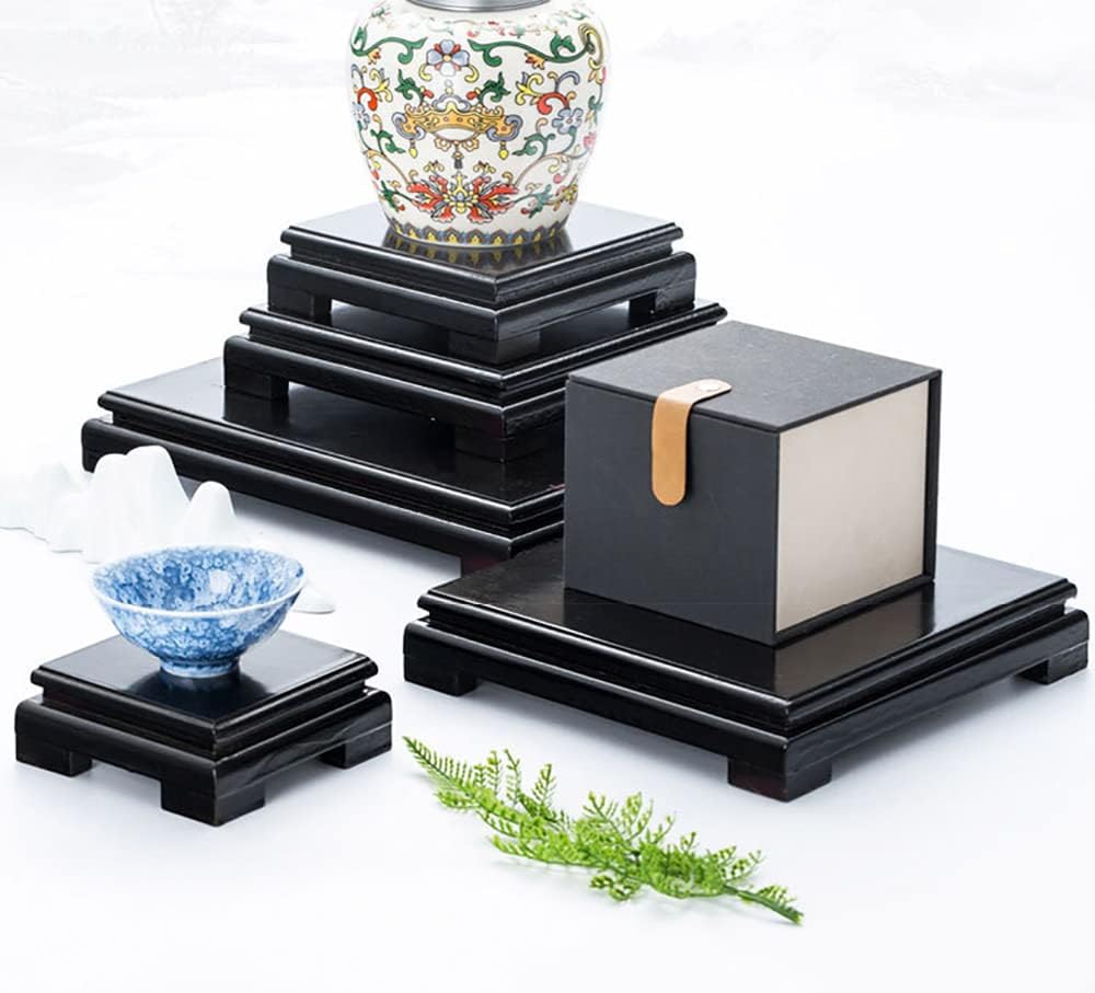 GOLDYWENDY Square Wooden Pedestal Plant Stand