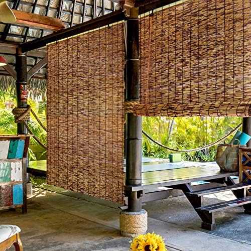 Bamboo Roll-up Shade 2 Pack for Outdoor Window