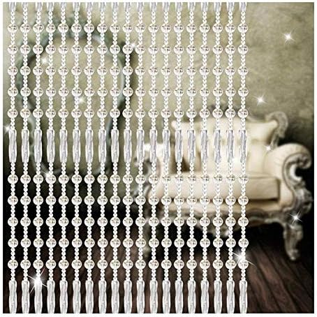 OKUOKA Crystal Glass Bead Curtain for Living Room Decor