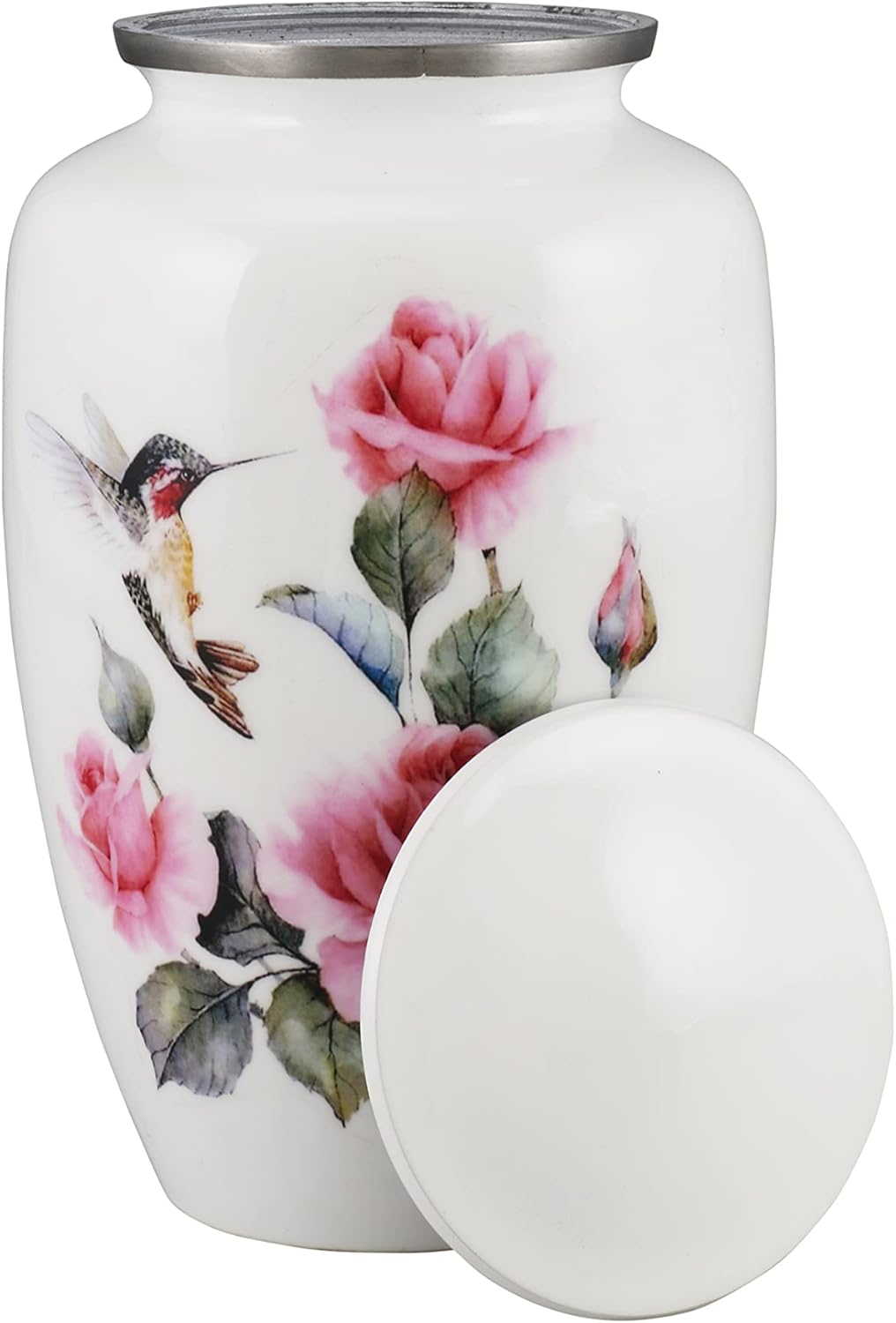 Pink Rose Humming Bird Cremation Urn for Human Ashes